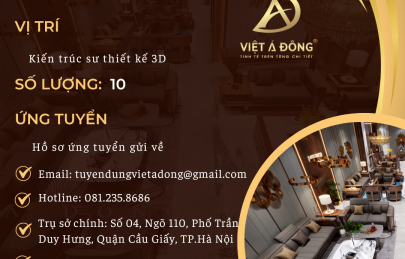 Tuyển dụng kiến trúc sư thiết kế 3D tại Hà Nội